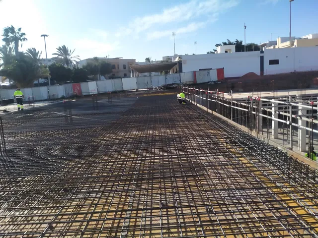 Forjado armado con mallazo, listo para hormigonar